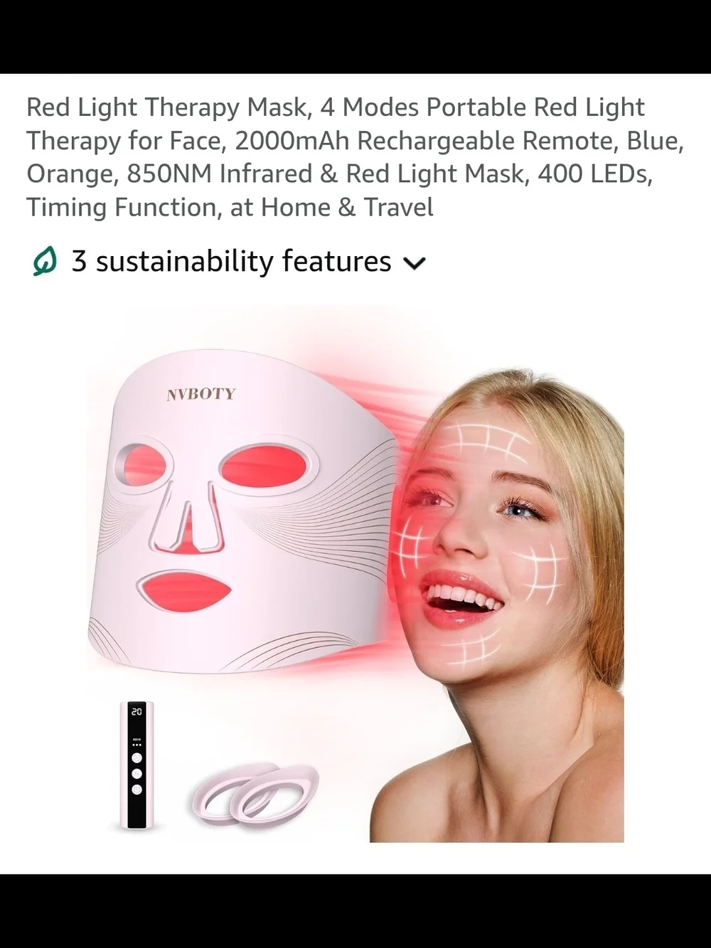 New Red Light Therapy LED Face Mask for Women